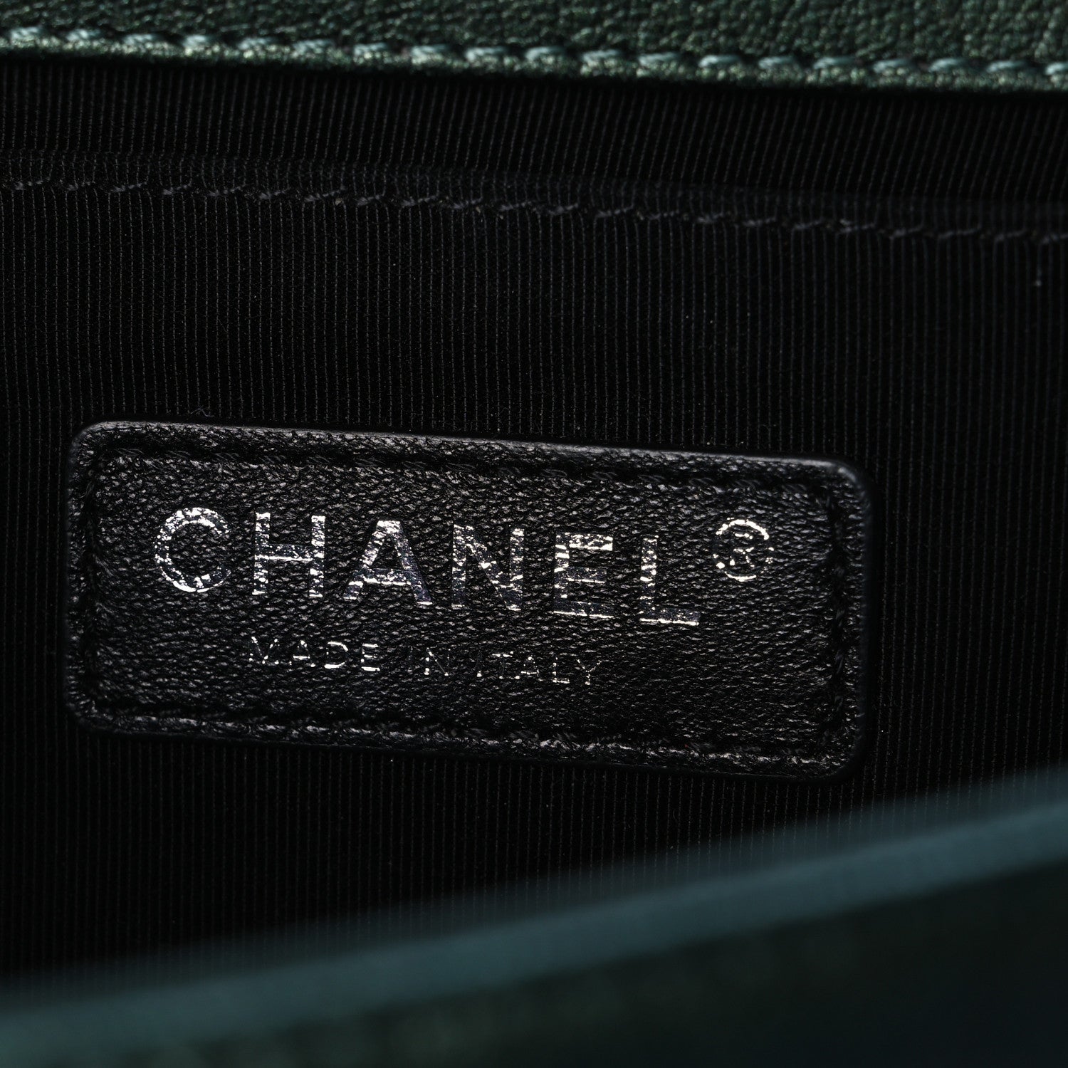 Chanel Iridescent Goatskin Quilted Medium Boy Flap Green 5 of 9
