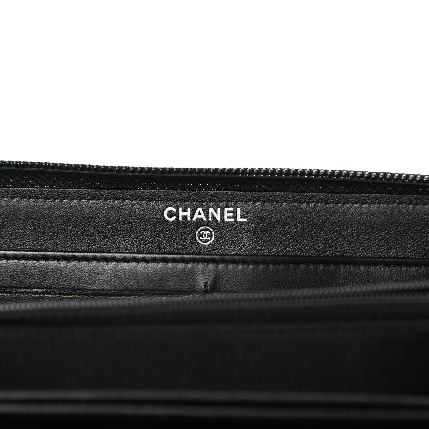 Chanel Lambskin Quilted Boy Zip Around Wallet Black 6 of 10