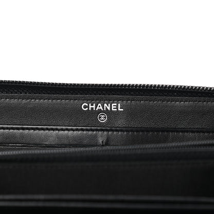 Chanel Lambskin Quilted Boy Zip Around Wallet Black 6 of 10