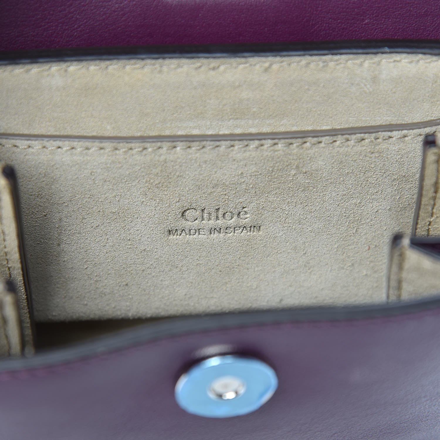 Chloe Suede Calfskin Mini Faye Bracelet Bag Nightfall Purple 8 of 9