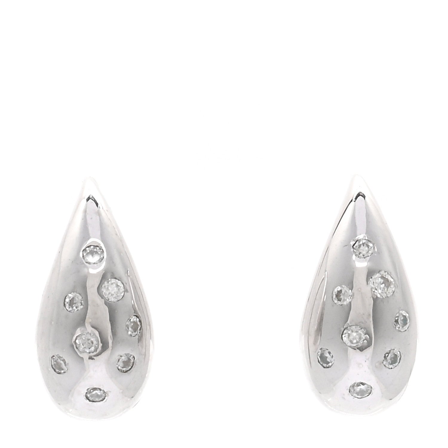 David Yurman Sterling Silver Diamond 15mm Pure Form Earrings 1 of 4