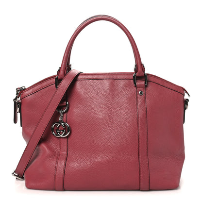 Gucci Pebbled Calfskin Medium GG Convertible Dome Satchel Pink 1 of 10