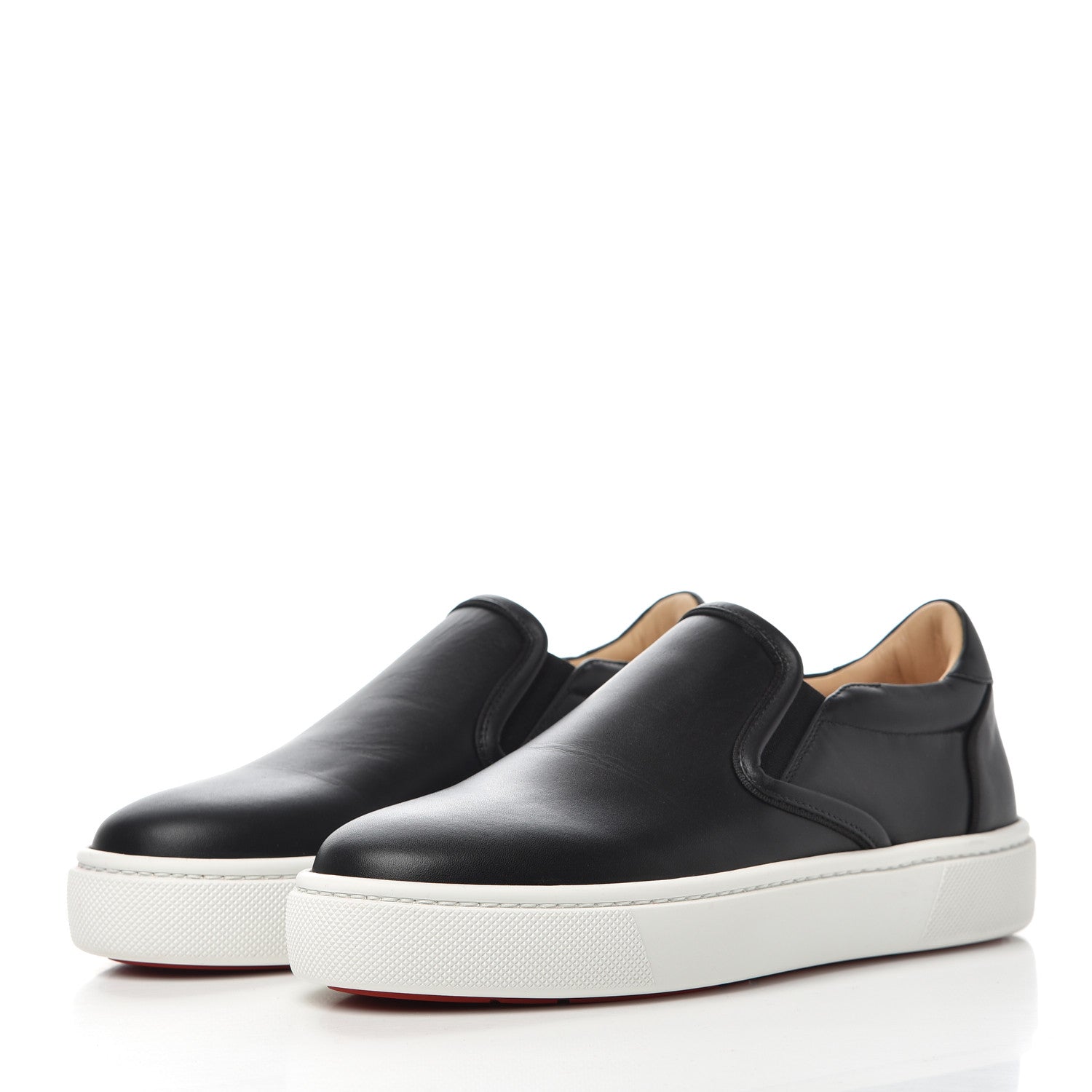 Christian Louboutin Calfskin Womens Masteral Platform Slip On Sneakers 38 Black 3 of 14