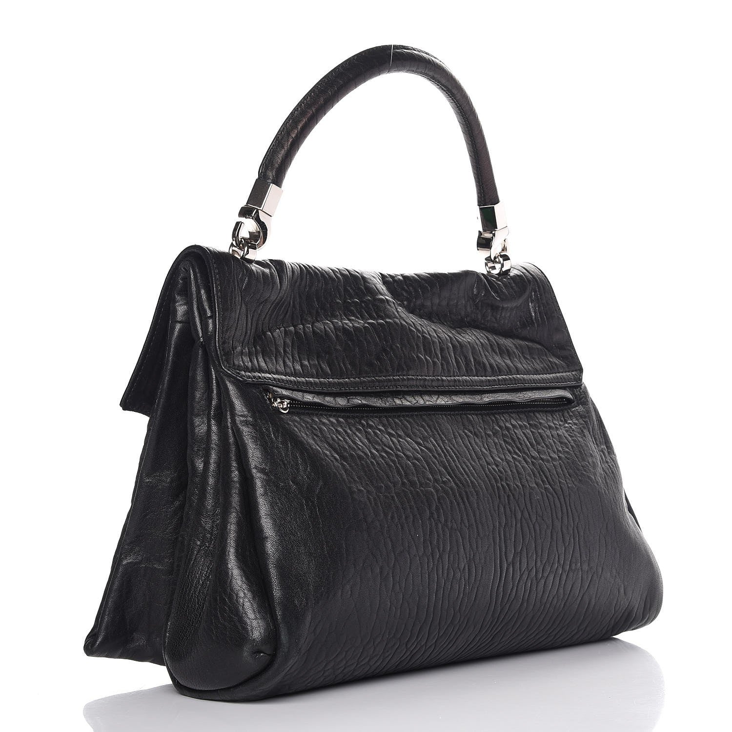 Saint Laurent Sheepskin Rive Gauche Hobo Black 3 of 10