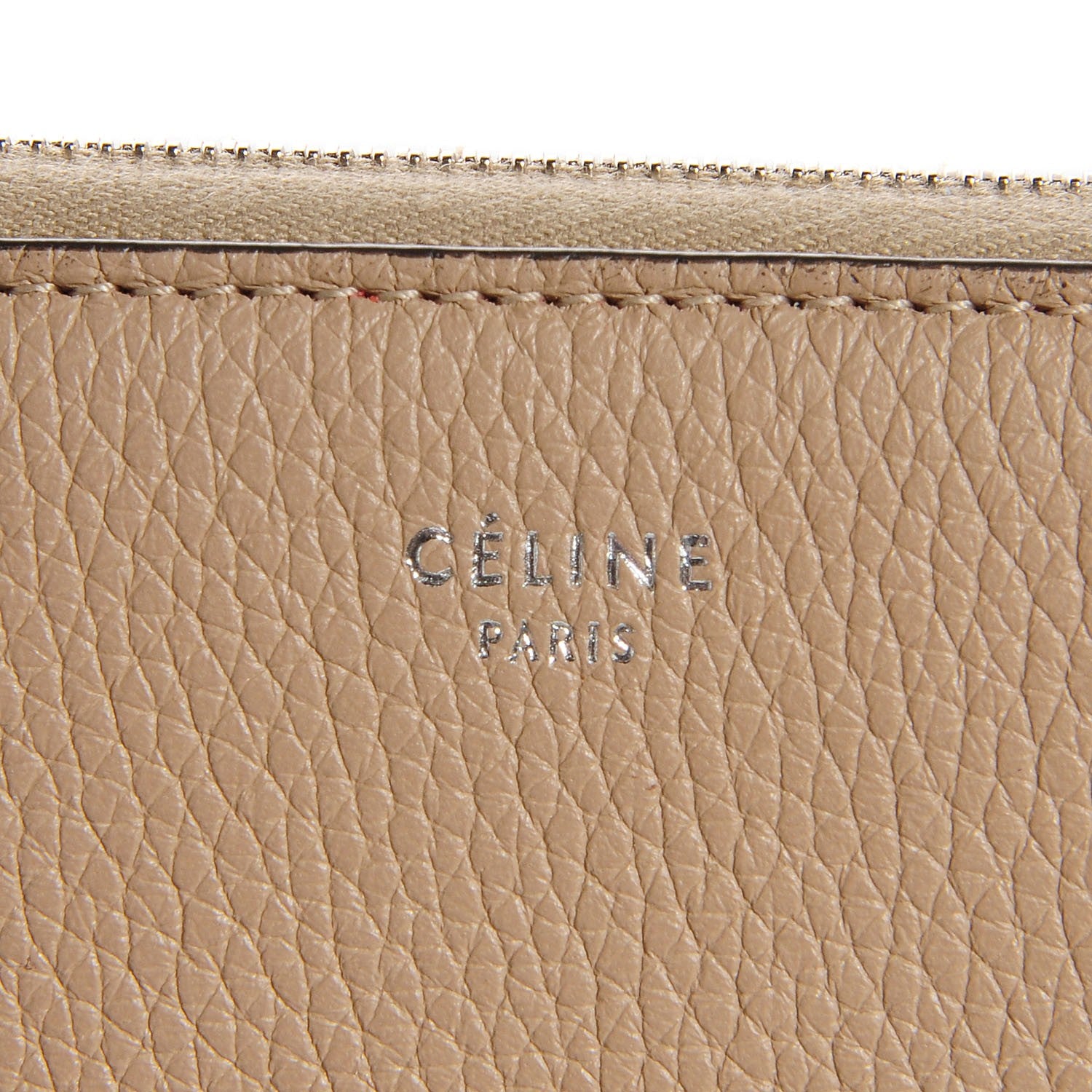 Celine Drummed Calfskin Zip Around Organizer Wallet Dune 10 of 10