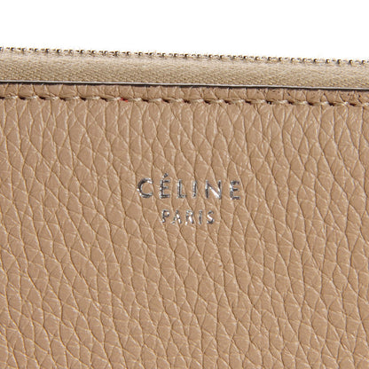 Celine Drummed Calfskin Zip Around Organizer Wallet Dune 10 of 10