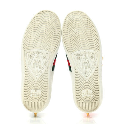 Gucci Calfskin Web Pearl Studded Womens Ace Sneakers 35 White 5 of 9