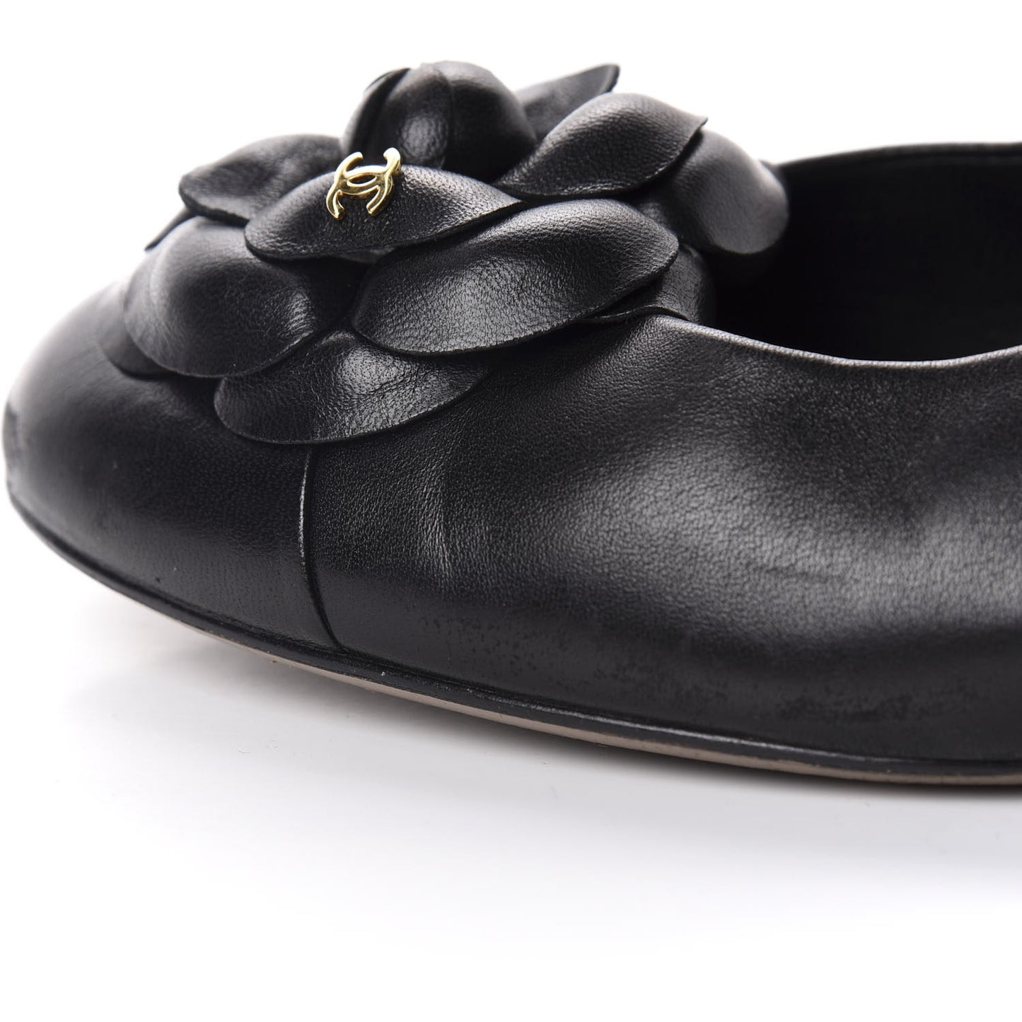 Lambskin Camellia Pumps 41 Black