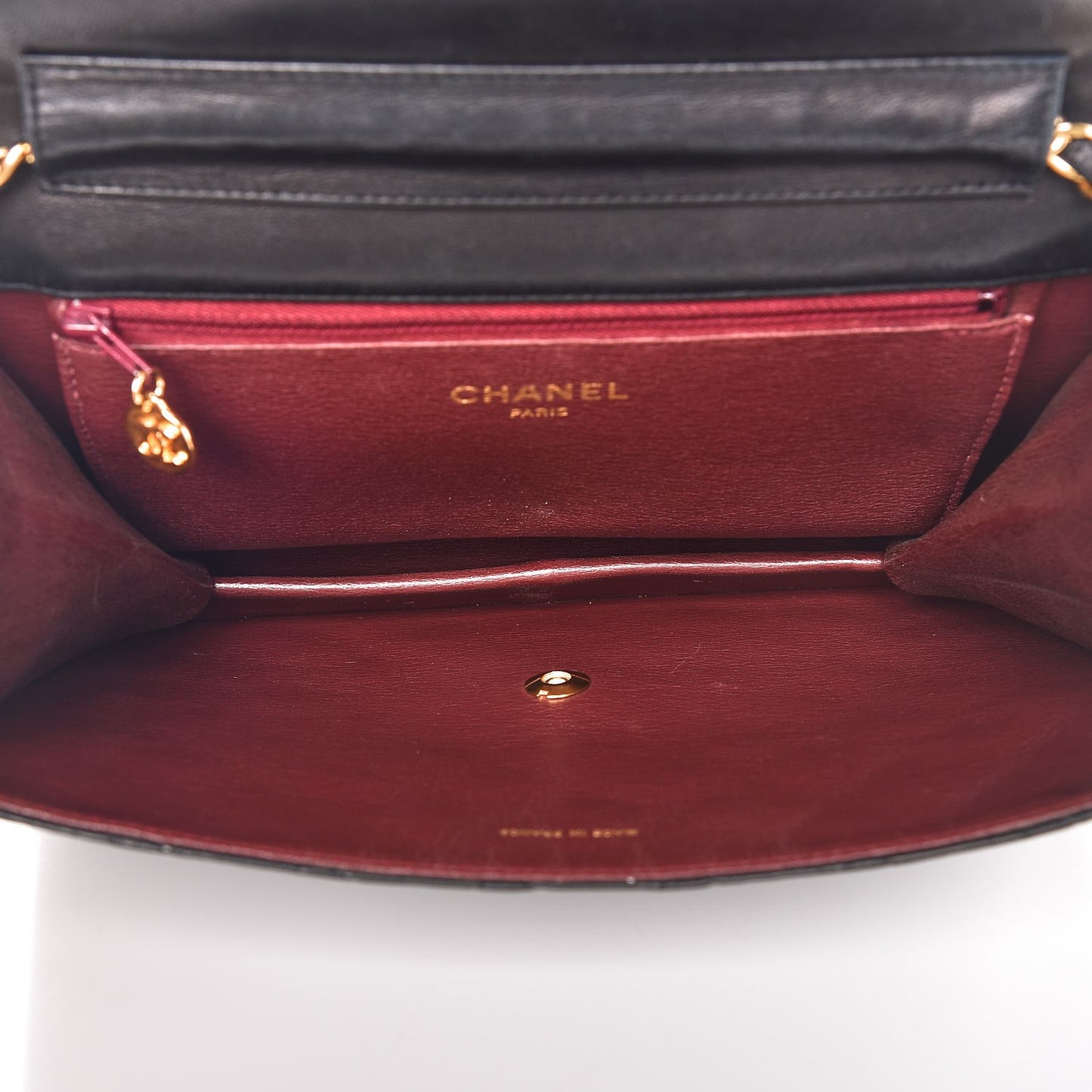Lambskin Quilted Medium Single Flap Black