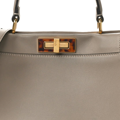 Fendi Vitello Seta Plexiglass Tortoise Medium Peekaboo Iconic Satchel Tortora 7 of 9