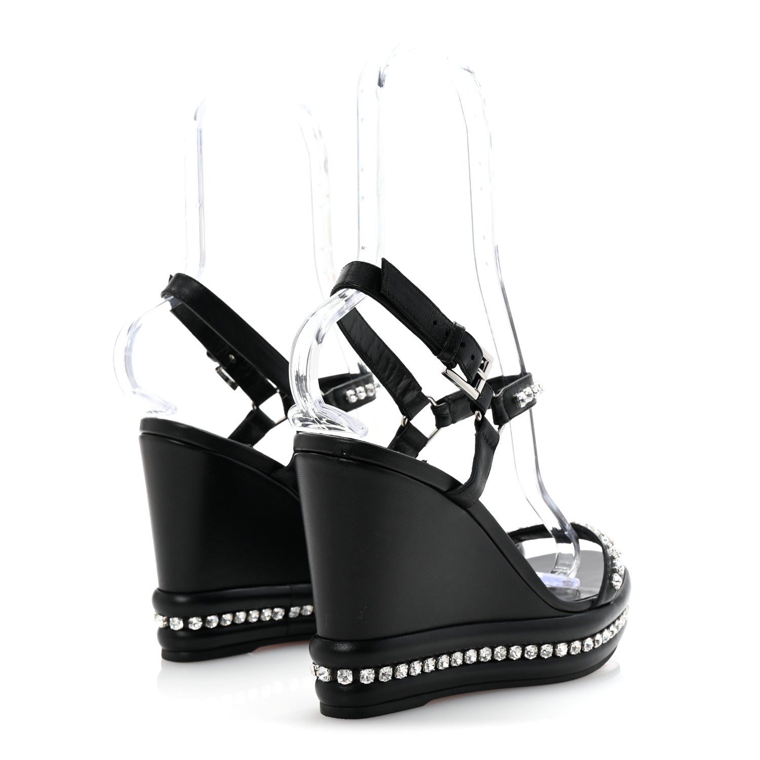 Christian Louboutin Nappa Crystal Pyrastrass 110 Wedge Sandals 40 Black 5 of 9