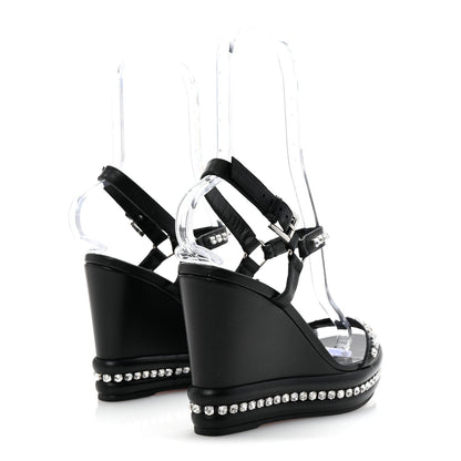 Christian Louboutin Nappa Crystal Pyrastrass 110 Wedge Sandals 40 Black 5 of 9