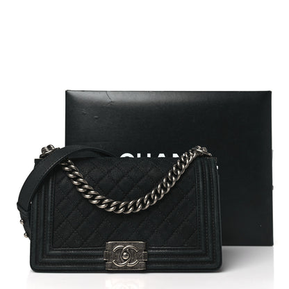 Chanel Bullskin Suede Caviar Quilted Medium Boy Flap Black 11 of 11