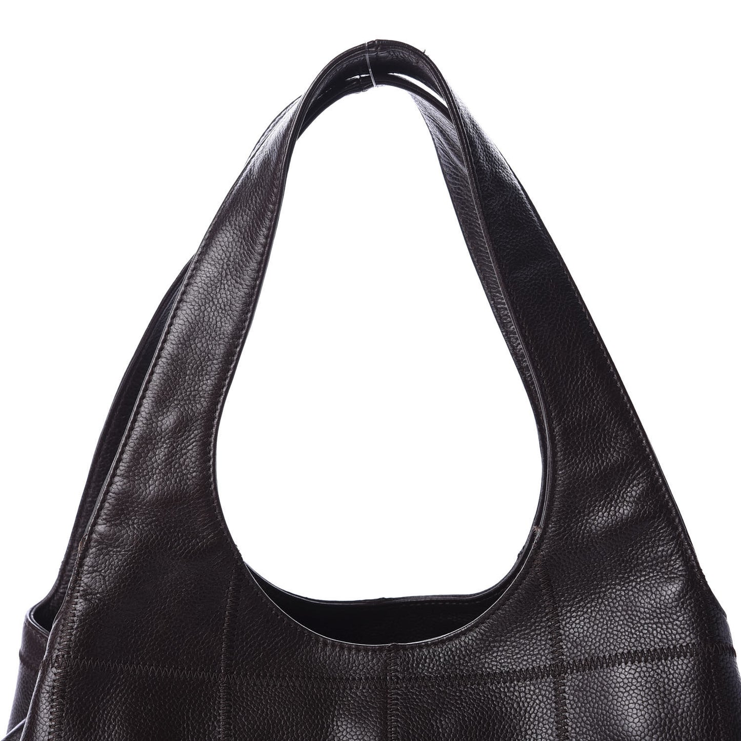 Calfskin Square Stitched Tassel Hobo Brown