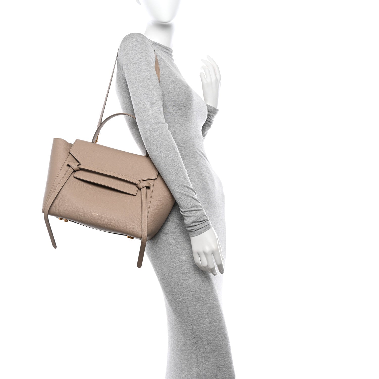 Celine Grained Calfskin Mini Belt Bag Light Taupe 2 of 13
