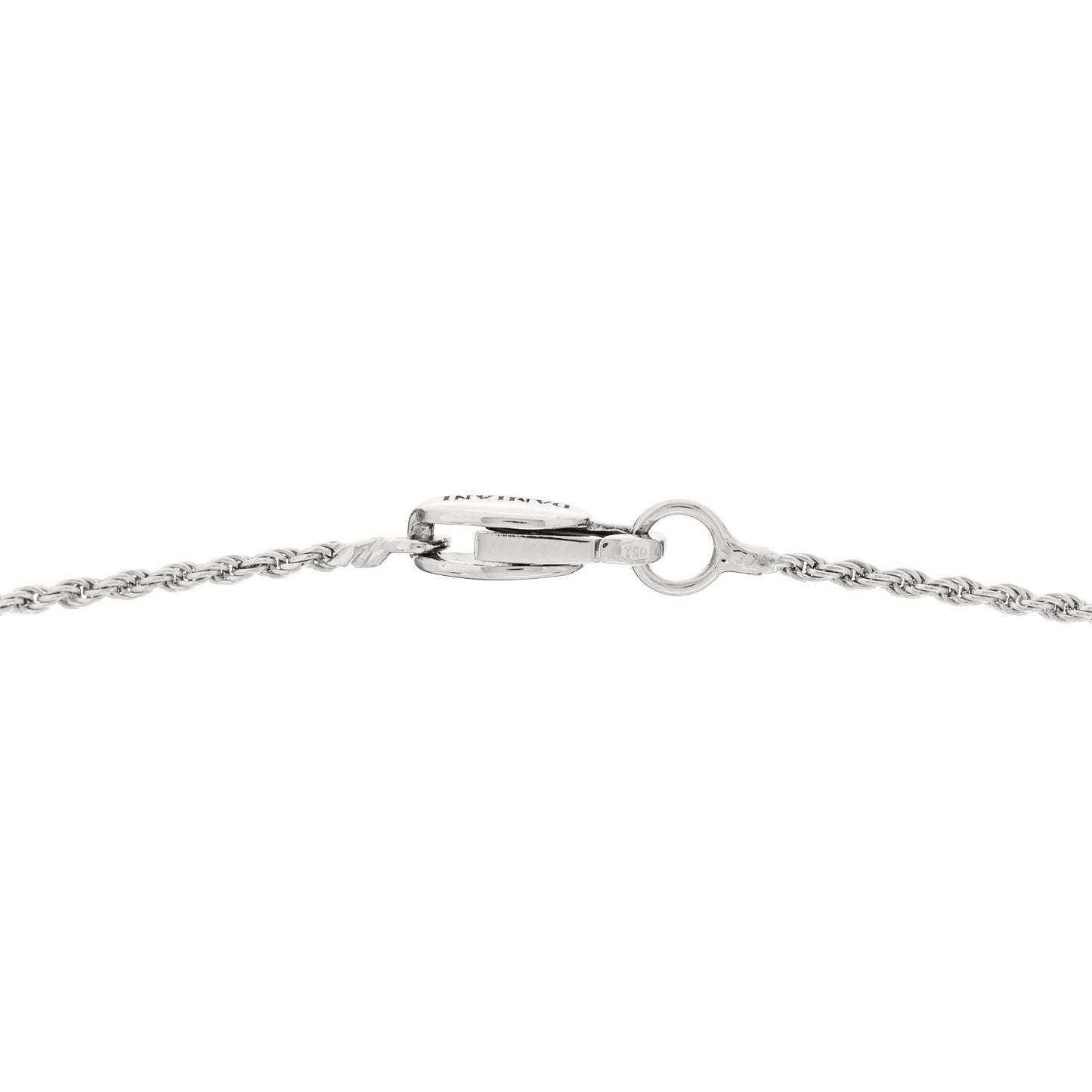18K White Gold Diamond Small Belle Epoque Cross Pendant Necklace