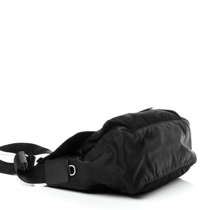 Prada Nylon Vela Saffiano Single Buckle Messenger Shoulder Bag Black 5 of 5