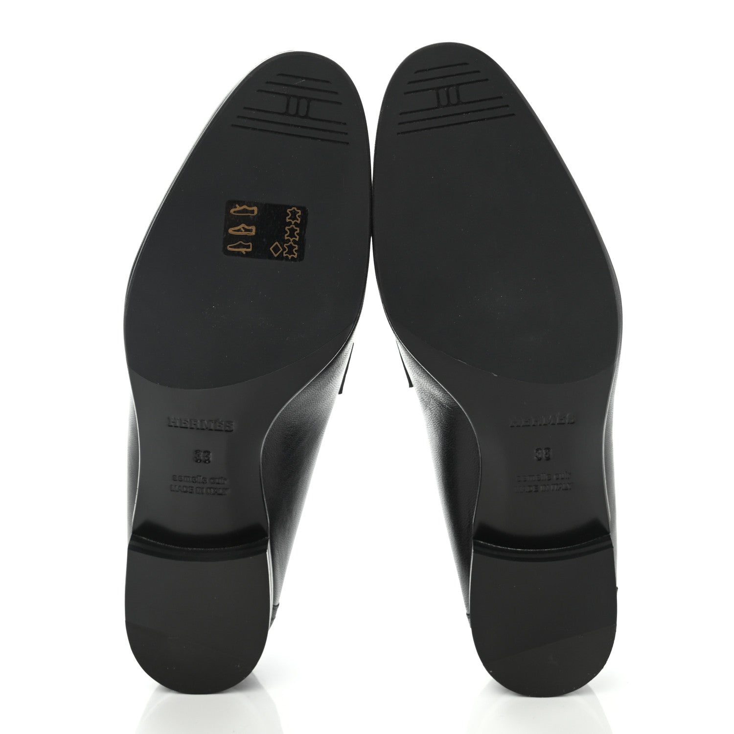 Hermes Calfskin Womens Paris Loafers 38 Black Rose Aube 5 of 10