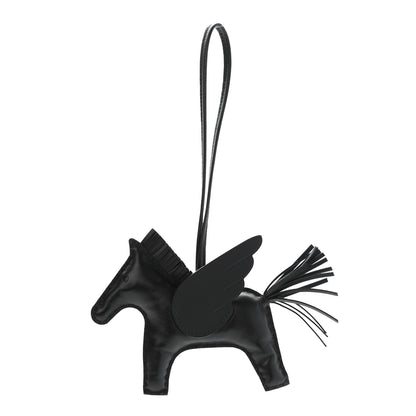 Hermes Milo Lambskin Grigri Rodeo Pegase Horse Bag Charm MM So Black 1 of 4