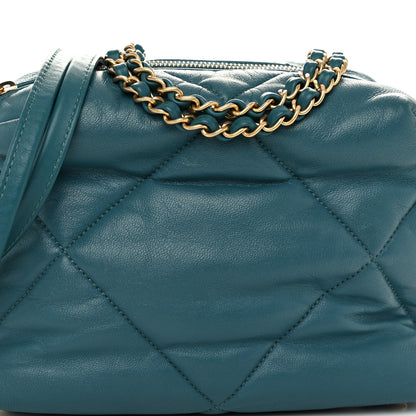 Chanel Lambskin Quilted Small Bowling Bag Turquoise 7 of 9