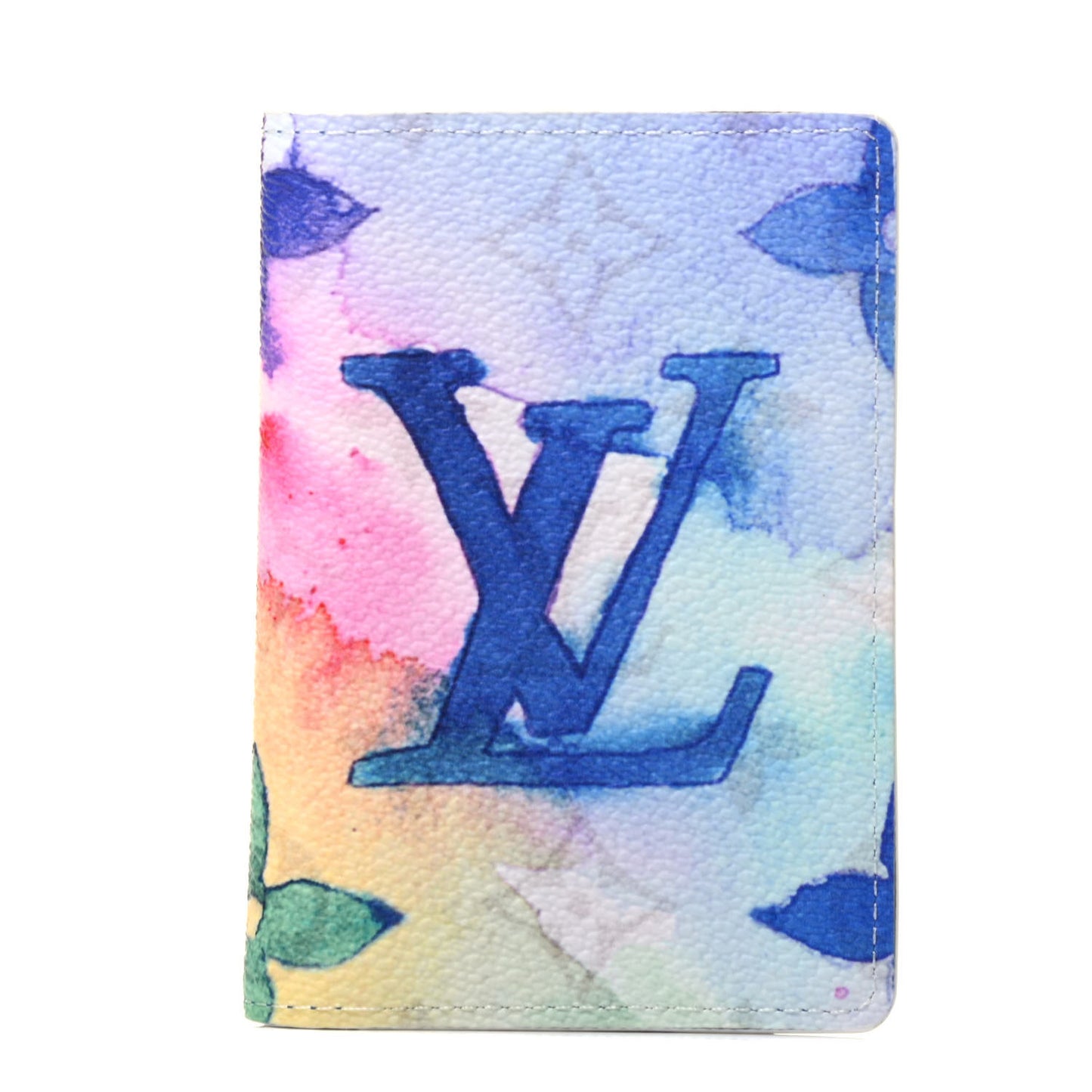 Monogram Watercolor Pocket Organizer NM Multicolor