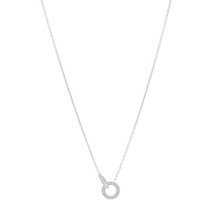Cartier 18K White Gold Diamond Interlocking LOVE Paved Necklace 1 of 5