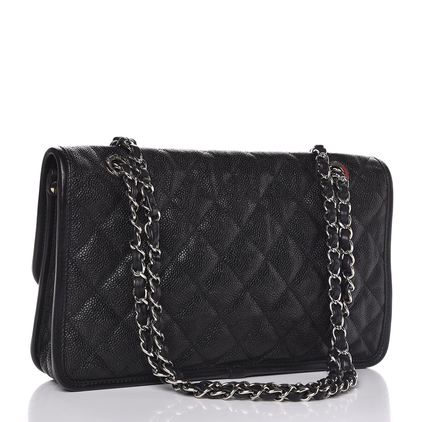 Caviar Quilted Medium French Riviera Flap Black