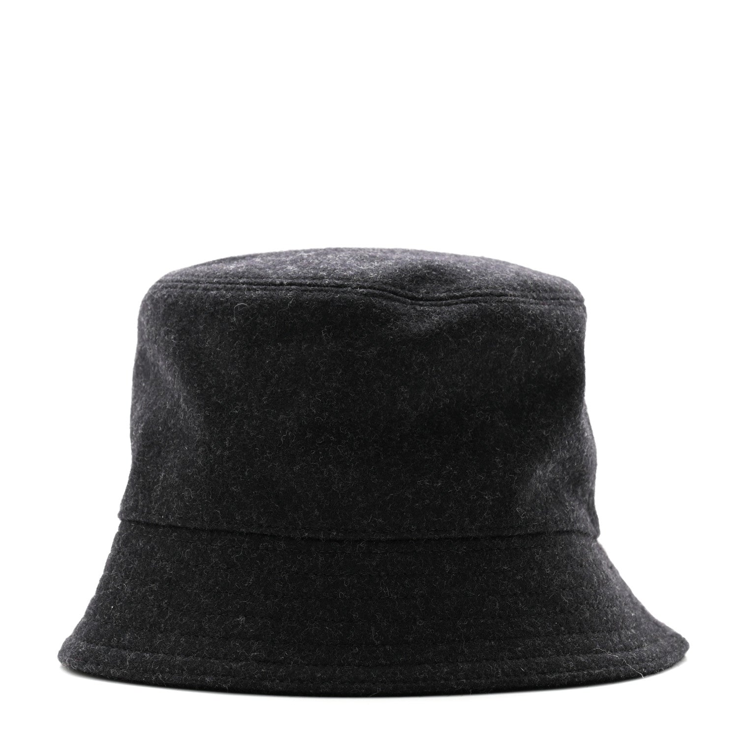 Prada Authentic Loden Wool Metal Triangle Logo Bucket Hat M Anthracite 6 of 10