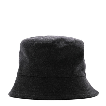 Prada Authentic Loden Wool Metal Triangle Logo Bucket Hat M Anthracite 6 of 10