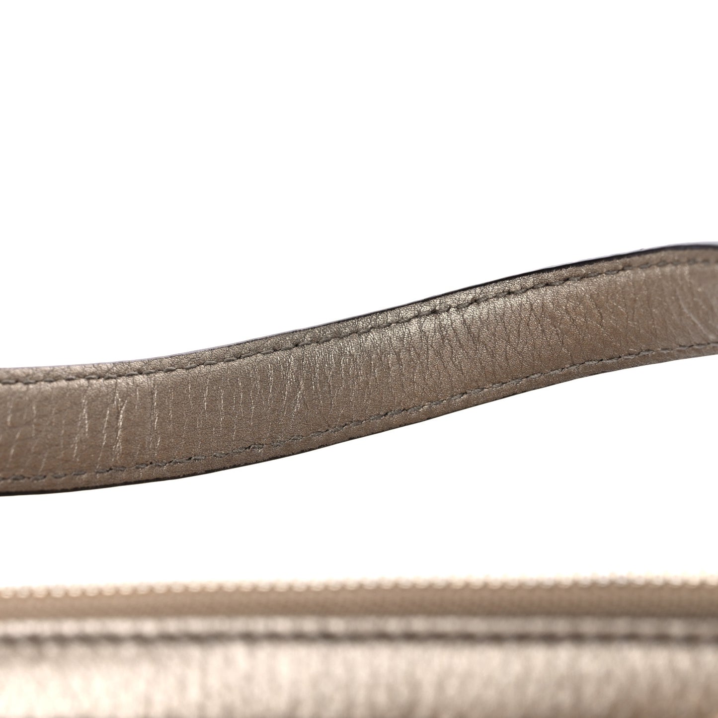 Metallic Cellarius Calfskin Small Soho Top Handle Satchel Golden Beige
