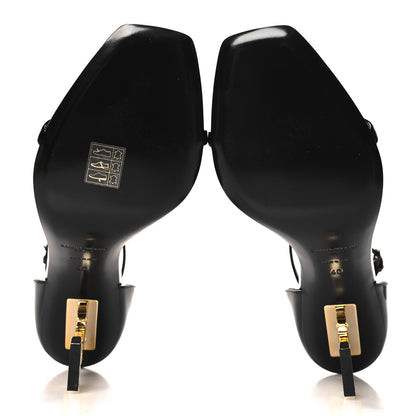 Saint Laurent Patent Calfskin Opyum 85 Sandals 40 Black 6 of 10