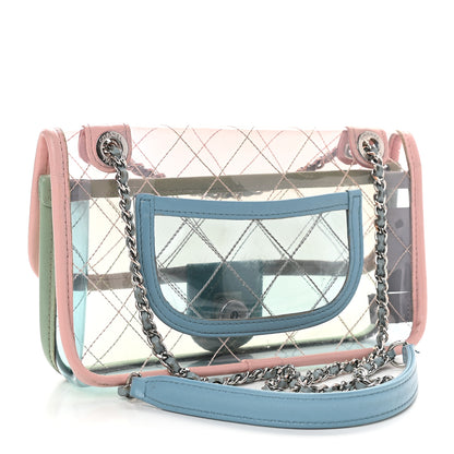 Chanel Lambskin PVC Quilted Mini Coco Splash Flap Blue Green 2 of 10