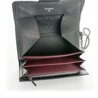 Chanel Calfskin Quilted CC Waiter Clutch Clutch With Chain Black 10 of 14