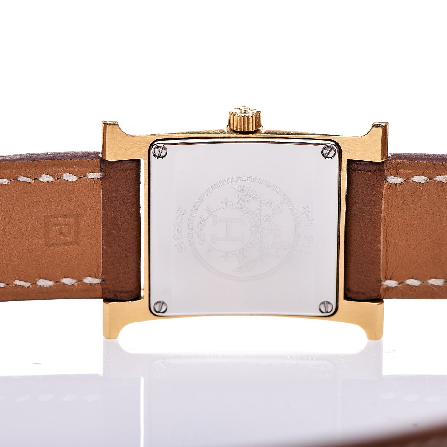 Hermes Stainless Steel Barenia 21mm Heure H Hour Double Tour Quartz Watch Fauve 11 of 13