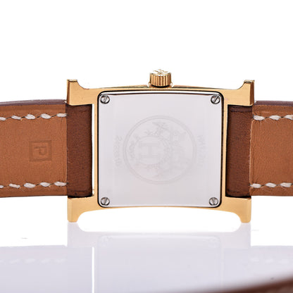 Hermes Stainless Steel Barenia 21mm Heure H Hour Double Tour Quartz Watch Fauve 11 of 13