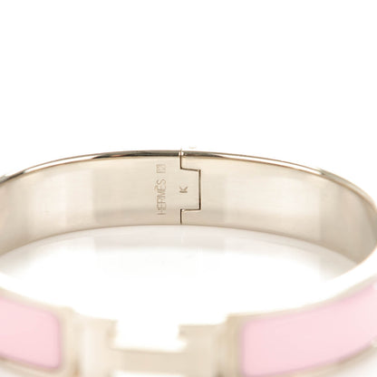 Hermes Enamel Narrow Clic Clac H Bracelet PM Rose Poudre 3 of 5