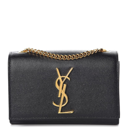 Saint Laurent Grain De Poudre Small Monogram Kate Satchel Black 1 of 7