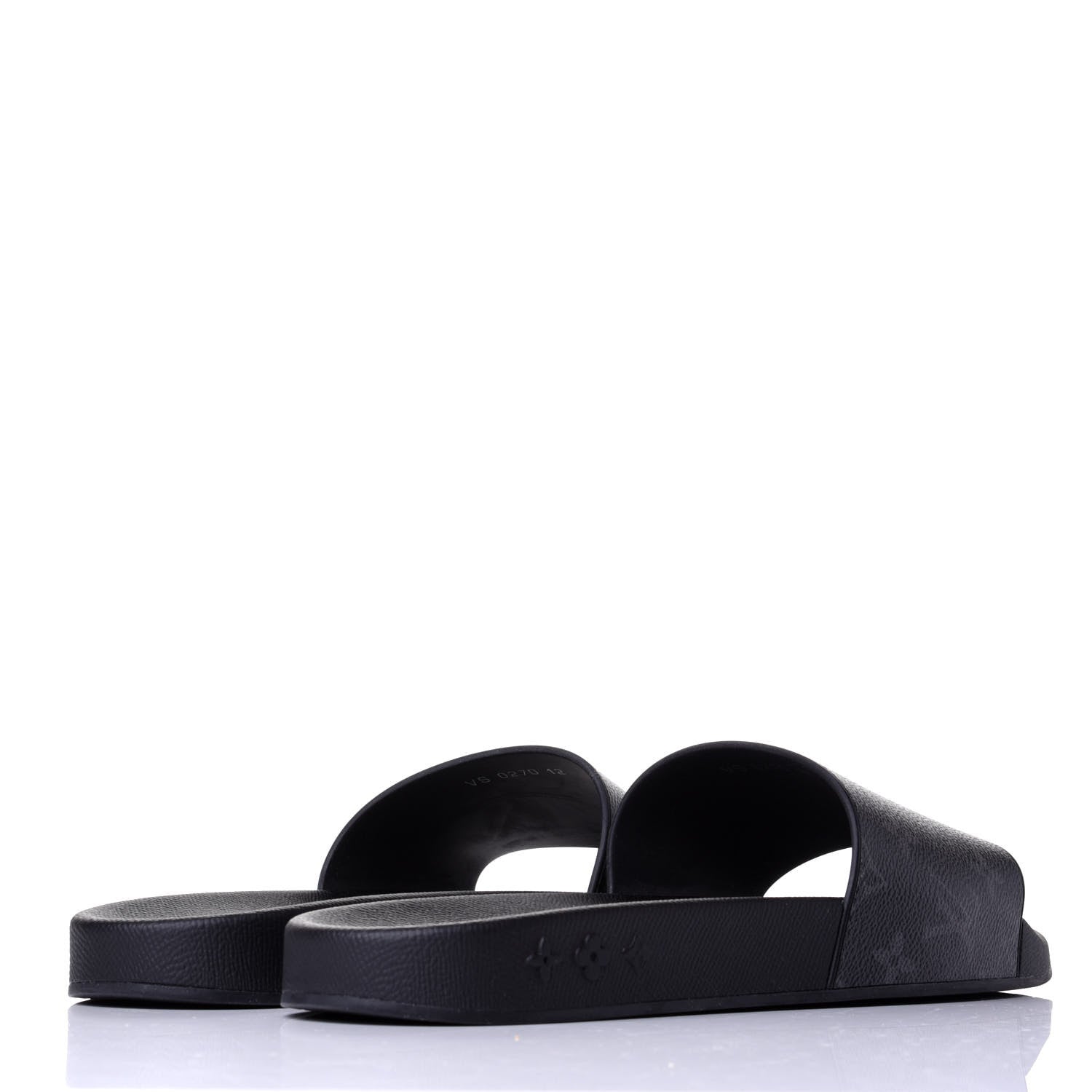 Louis Vuitton Rubber Monogram Eclipse Mens Waterfront Mules 12 Black 4 of 10
