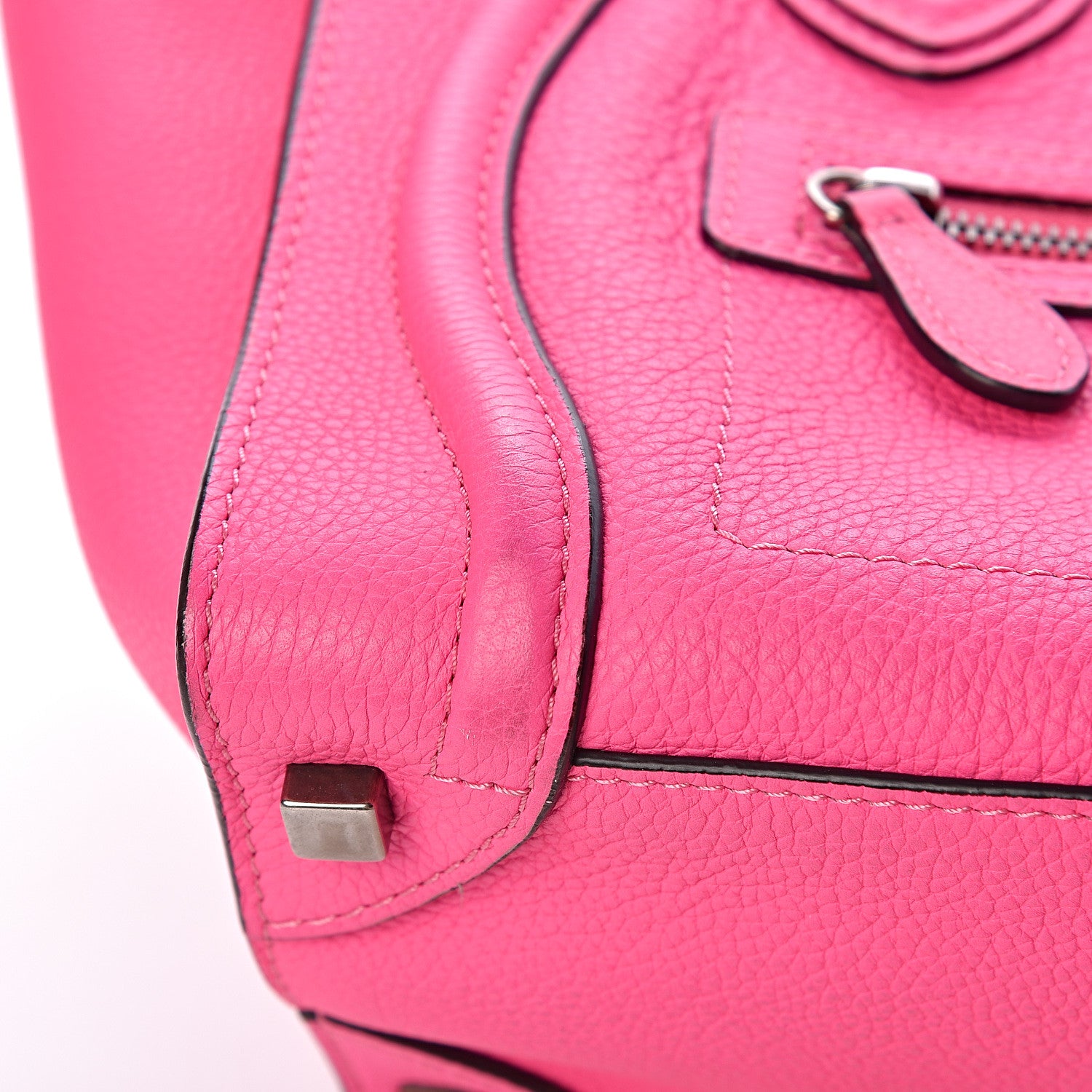 Celine Drummed Calfskin Micro Luggage Fluo Pink 11 of 12