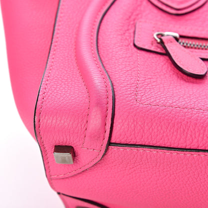 Celine Drummed Calfskin Micro Luggage Fluo Pink 11 of 12