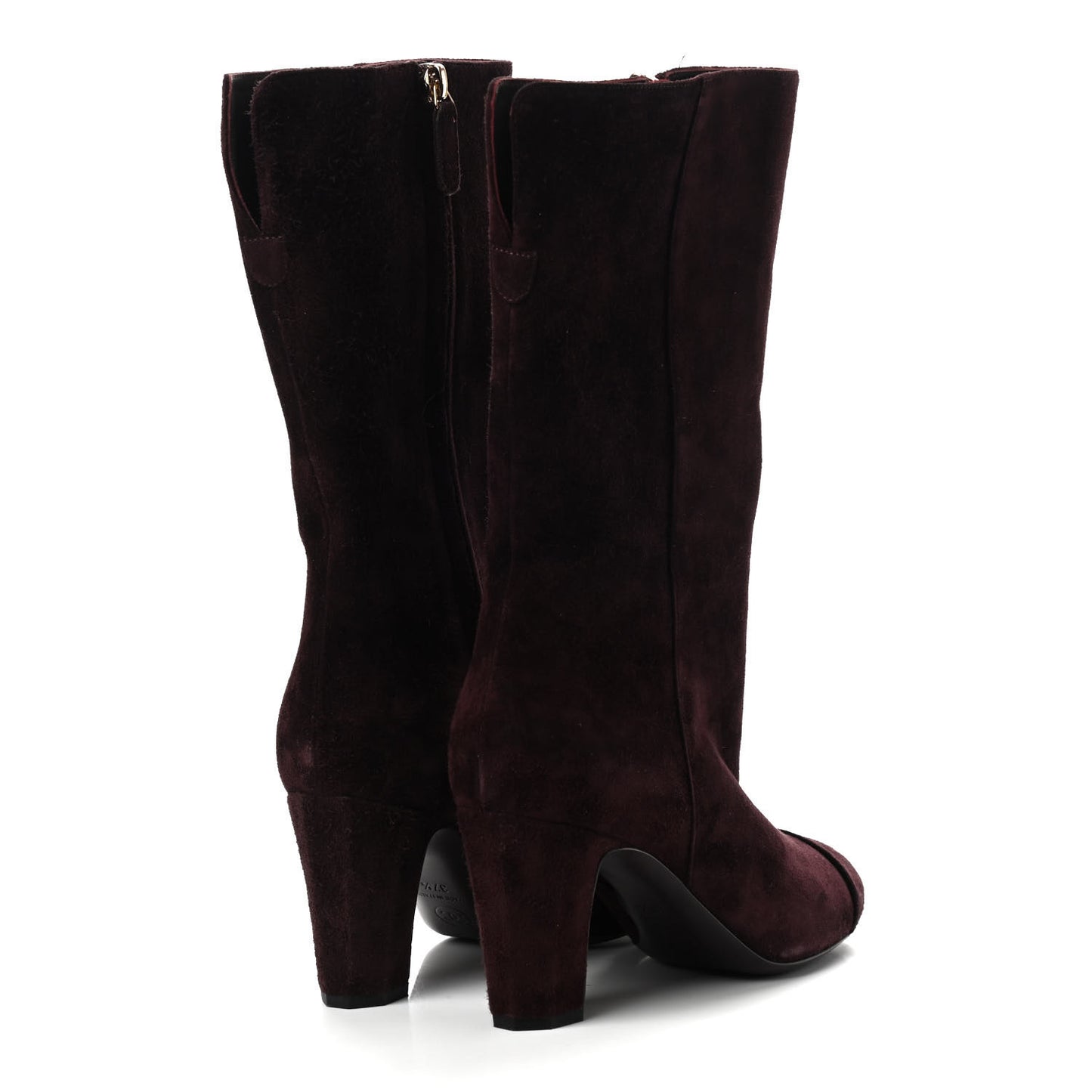 Suede Boots 37.5 Burgundy