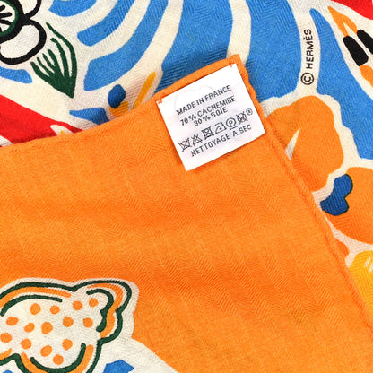 Hermes Cashmere Silk Bingata Shawl 140 3 of 3