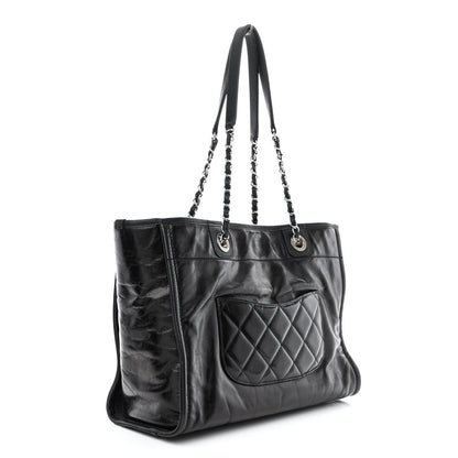 Chanel Glazed Calfskin Small Deauville Tote Black 3 of 11
