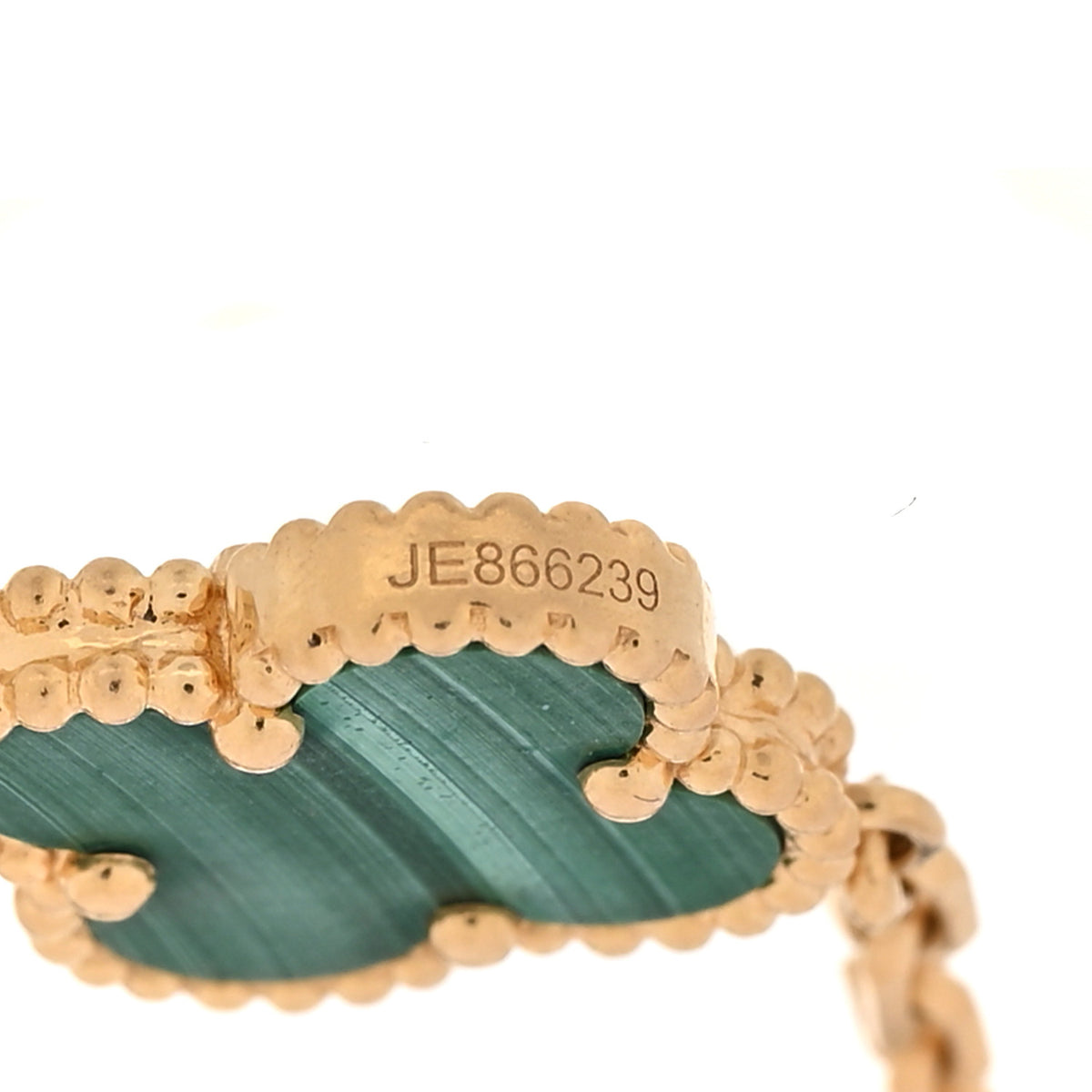 18K Yellow Gold Malachite 5 Motifs Vintage Alhambra Bracelet