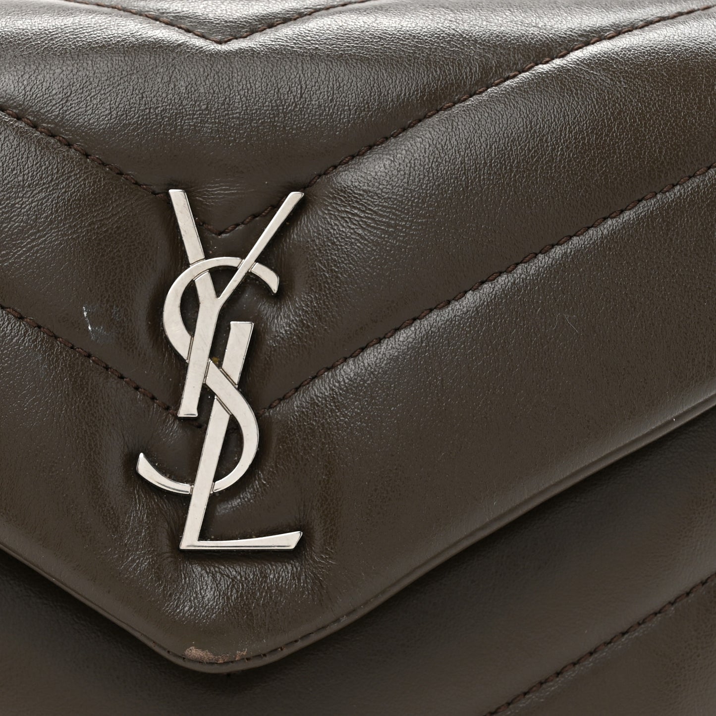 Calfskin Y Quilted Monogram Toy Loulou Crossbody Bag Military Olive