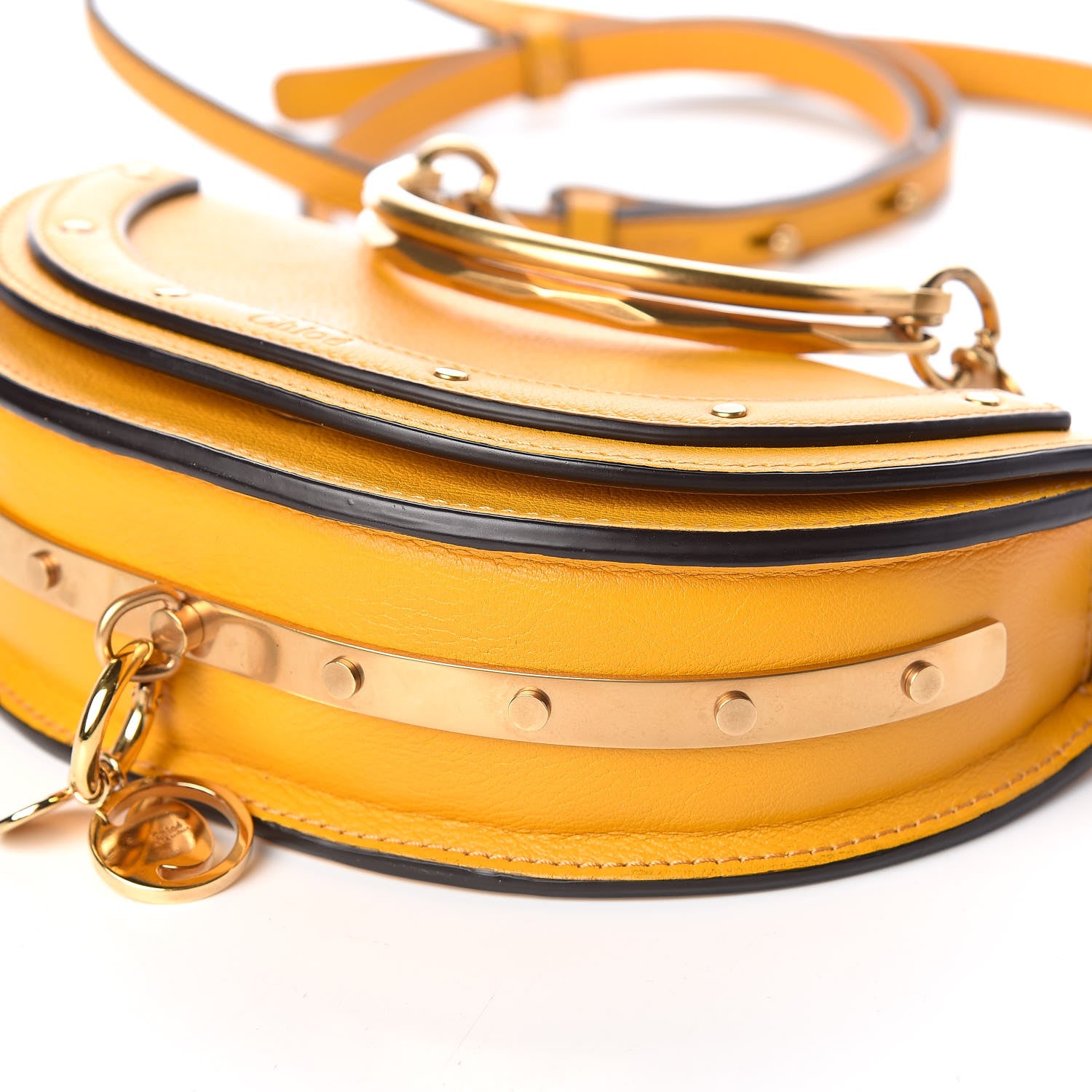Chloe Calfskin Small Nile Bracelet Minaudiere Bag Dark Ochre 13 of 14