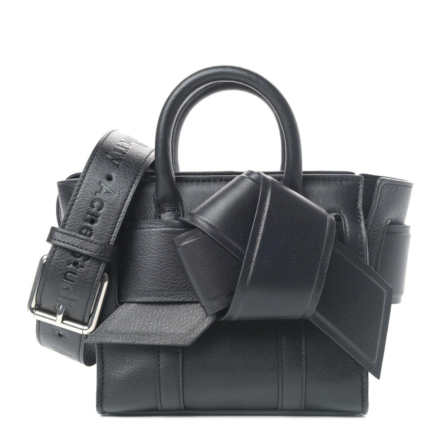 Mulberry x ACNE STUDIOS Grained Calfskin Musubi Bayswater Satchel Black 1 of 9