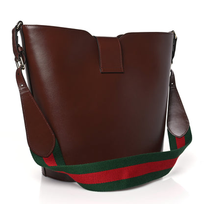 Gucci Tritone Calfskin Web Medium Ophidia Bucket Bag Sweet Chestnut 3 of 10