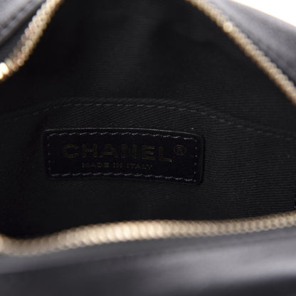Chanel Goatskin Quilted Small Casual Trip Camera Case Black 9 of 11