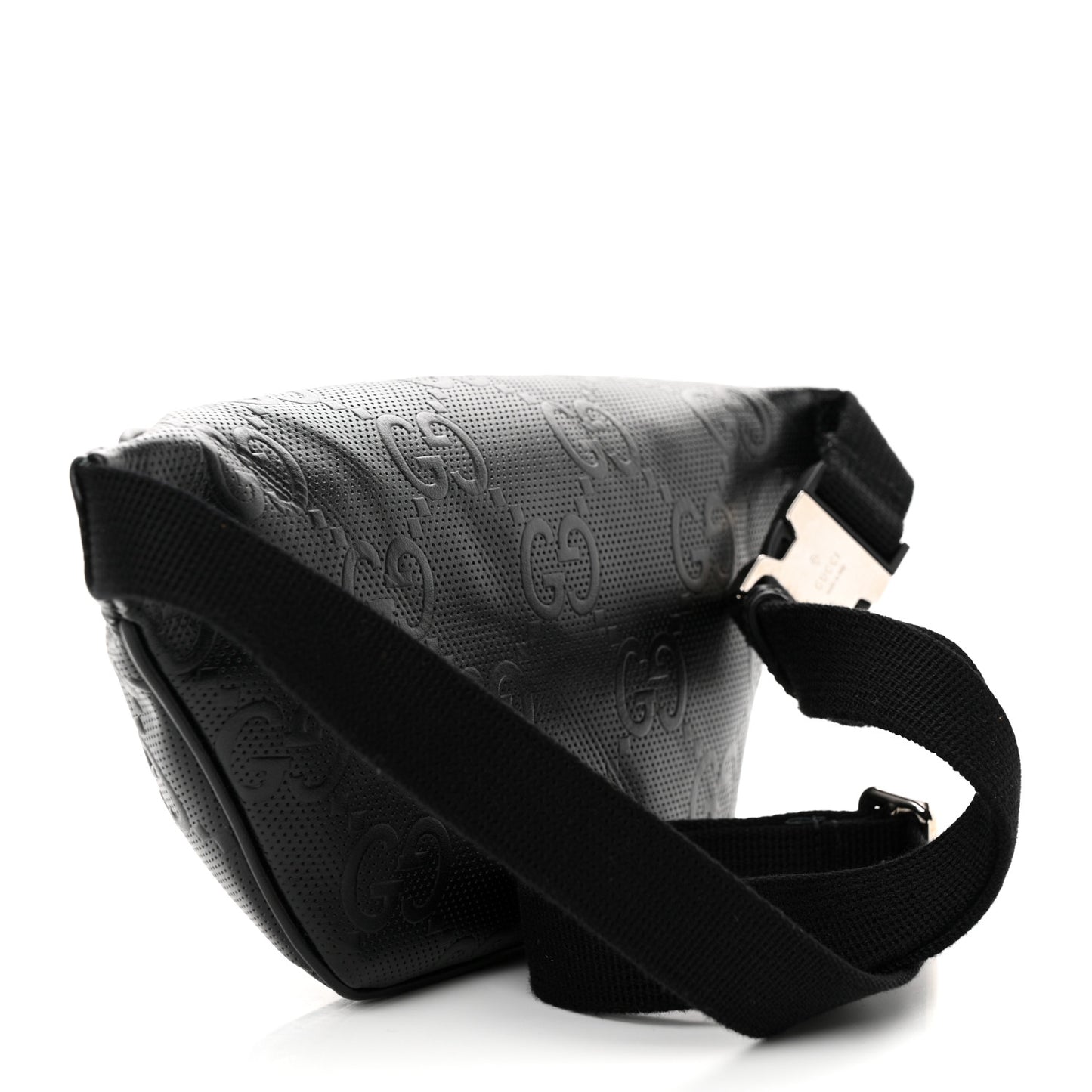 Calfskin GG Tennis Embossed Belt Bag Black